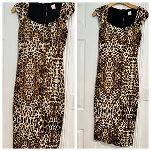 Chic Leopard Print Midi dress